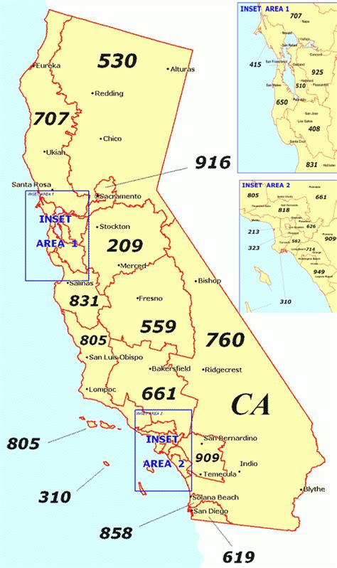 Telephone Area Code Map