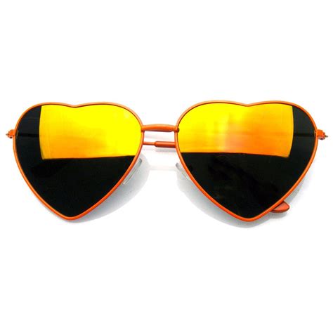 Heart Shape Sunglasses Vintage Mirror Lens New Womens Fashion Metal Frame Retro Ebay