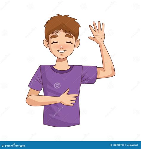 Happy Young Boy Teenager Character Stock Vector Illustration Of