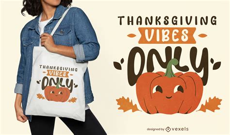 Thanksgiving Vibes Tote Bag Design Vector Download