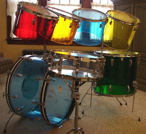Early 70s Ludwig Vistalite Jellybean Quadra Plus Drum Kit Drums Drum