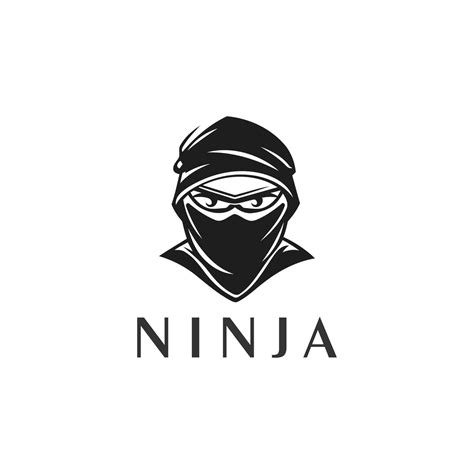 Ai Generated Ninja Warrior Logo Vector Black And White Ninja Character