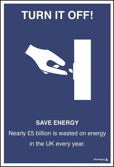 Save Energy Poster Iso7010 Symbol Stocksigns