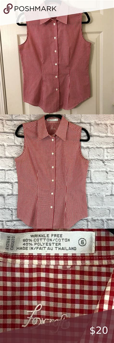 foxcroft sleeveless red and white gingham top 6 gingham tops summer blouses gingham