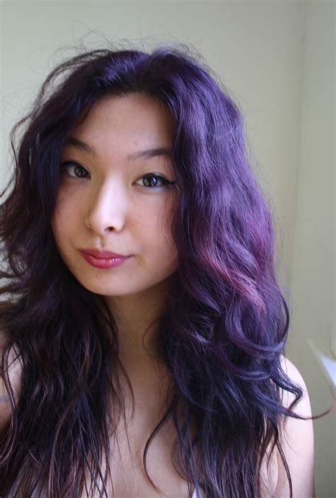 Red and black hair with splat. splat! haircolor: luscious lavender on dark brown ...