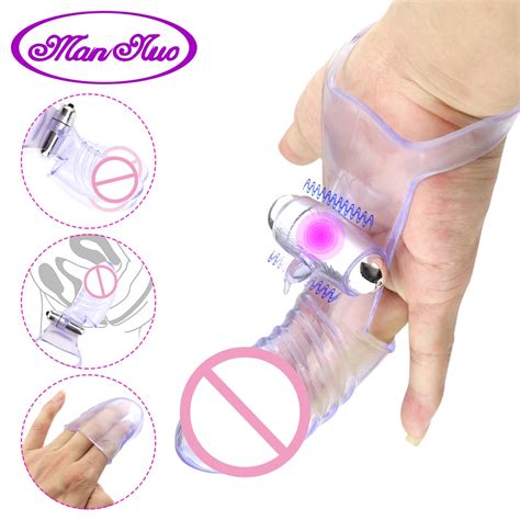 Man Nuo Finger Sleeve Vibrator With Battery G Spot Massage Clit Stimulate Sex Toys For Women