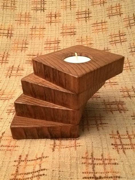 Wooden Tea Light Candle Holder By Meadhillrustic On Etsy Wood Turning Lathe Wood Turning