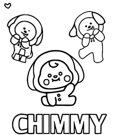 Coloring Page Bt21 Chimmy 5 Coloring Pages Chibi Coloring Pages