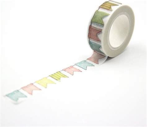 masking tape vlaggetjes decoratie washi papier tape 15 mm x 10 m bol