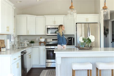 Bright White Modern Farmhouse Kitchen Reveal A Dash Of Bruck