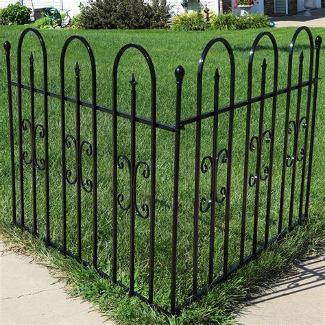 Scroll Metal Picket Fence Panels Section Flower Bed Pathway Lawn Edge