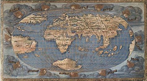An Old World Map Is Shown With Many Different Types Of Animals Around