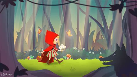 Amichan Art Little Red Riding Hood Illustration