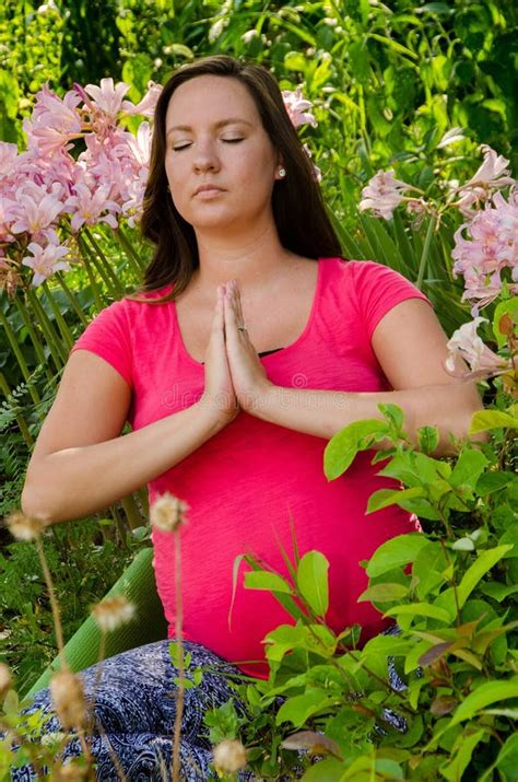 Maternity Yoga Stock Photo Image Of Field Girly Brown 45582206