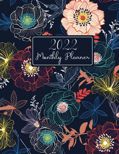 Buy 2022 Monthly Planner Floral Cover Large Monthly Planner 85x11 Jan 2022 Dec 2022 Online