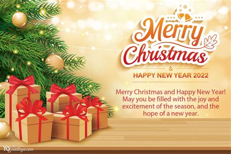 Merry Christmas And Happy New Year 2022 Holiday Wishes Cards