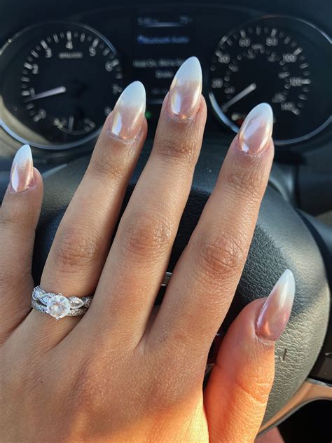 Chrome Ombr Ombre Chrome Nails White Chrome Nails Ombre French Nails