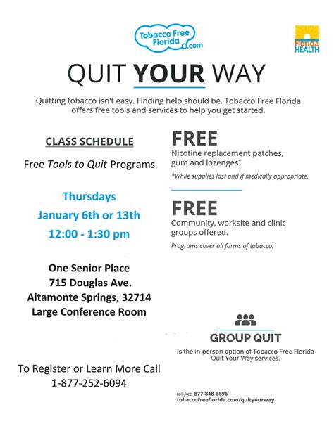 Quit Your Way Tobacco Free Florida One Senior Place