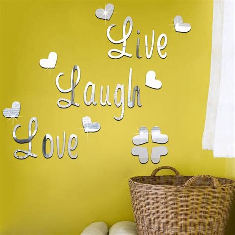 Live laugh love wall decor. Live Laugh Love Quote Removable Wall Art Stickers Mirror Decal DIY Room Decor Stickers new Home ...