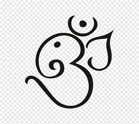 Ganesha Om Tattoo Hinduism Symbol Ganesha Text Monochrome Png Pngegg