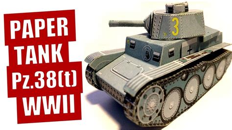 Paper Tank Model Kit Pz 38 T Lt Vz 38 Diy Cardboard Tank Model Ww2