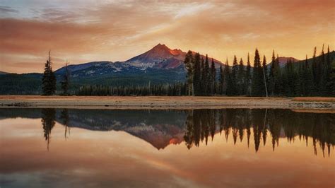 1156066 Trees Landscape Forest Mountains Sunset Lake Water