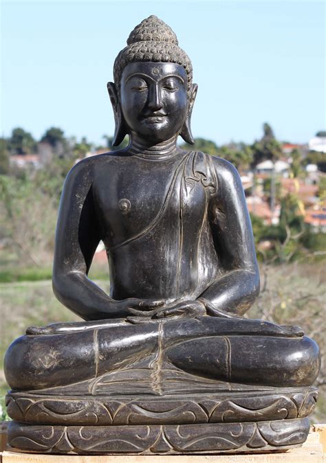 Stone Meditating Buddha Sculpture 35