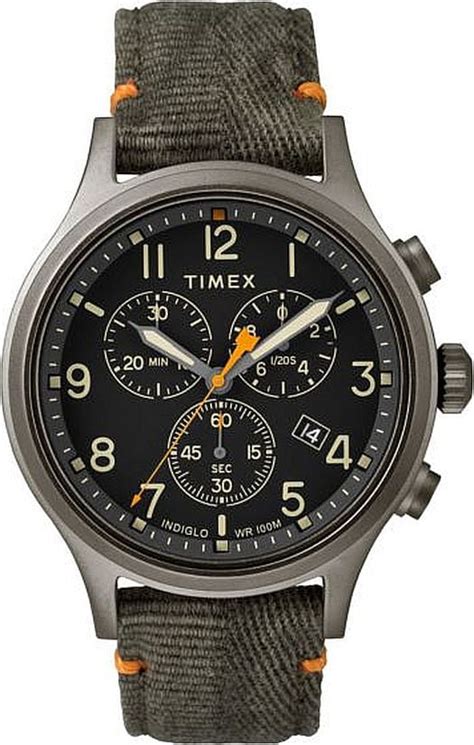 timex men s timex military allied classic chronograph green canvas watch tw2r60200 walmart