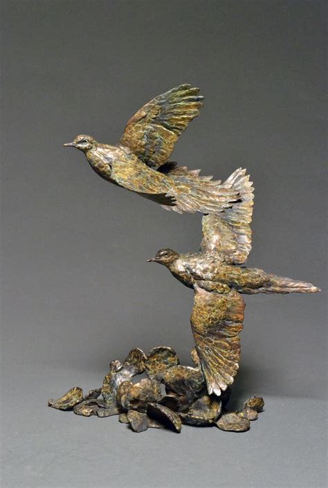 Portfolio Prickly Pair Bronze Mourning Dove Sculpture Stefan Savides Collection