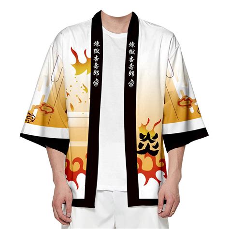 Demon Slayer Kimetsu No Yaiba Kyojuro Rengoku Haori Kimono Jacket