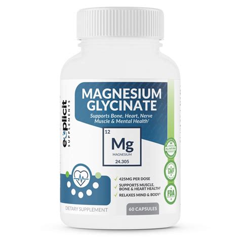 Pure Magnesium Glycinate Mg Chelated Capsules
