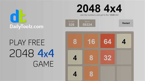 2048 4x4 Play Free Online 2048 4 By 4 Math Game