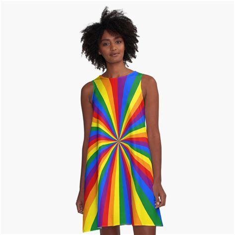 Eternal Rainbow Infinity Pride A Line Dress Front Bright Color Vibrant