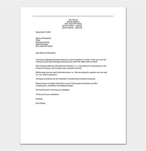 Information Request Letter Format And Sample Letters