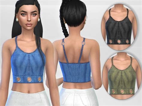 The Sims Resource Denim Top By Puresim Sims 4 Downloads