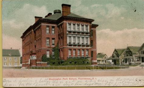1907 Exterior Street View Washington Park School Providence Ri Postcard