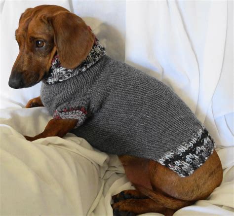 Miniature Dachshund Turtleneck Wool Sweater By Dachshundsweaters