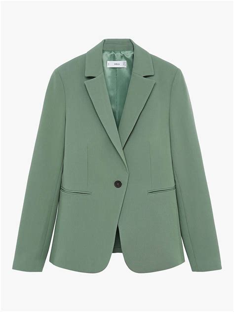 Mango Essential Structured Blazer Green At John Lewis And Partners