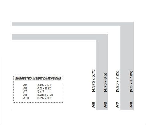 A7 Envelope Sizes Chart Template Envelope Printing