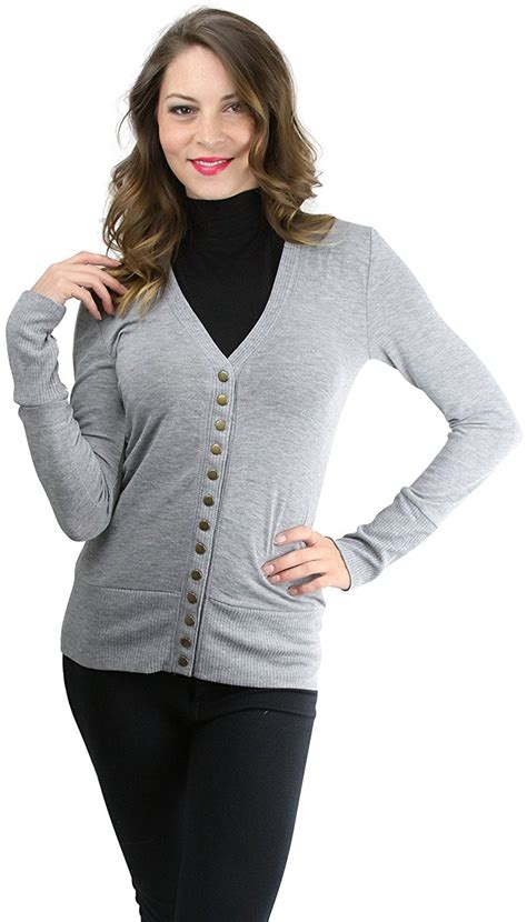 Tobeinstyle Womens Mixed Knit Long Sleeve V Neck Button Front Cardigan