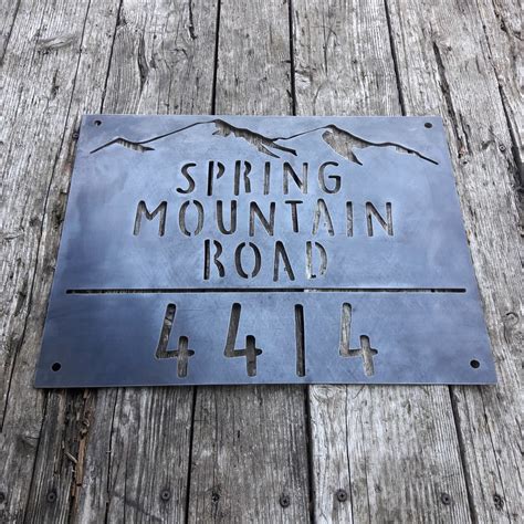 Personalized Mountain Address Metal Sign Home Rustic Country Coun