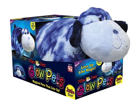 As Seen On Tv Pillow Pets Glow Pets Jumbo Shimmering Dog Blue Shop