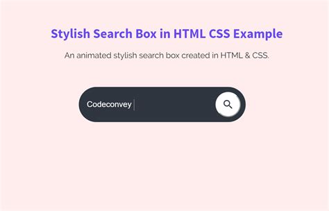 Stylish Search Box In Html And Css With Icon