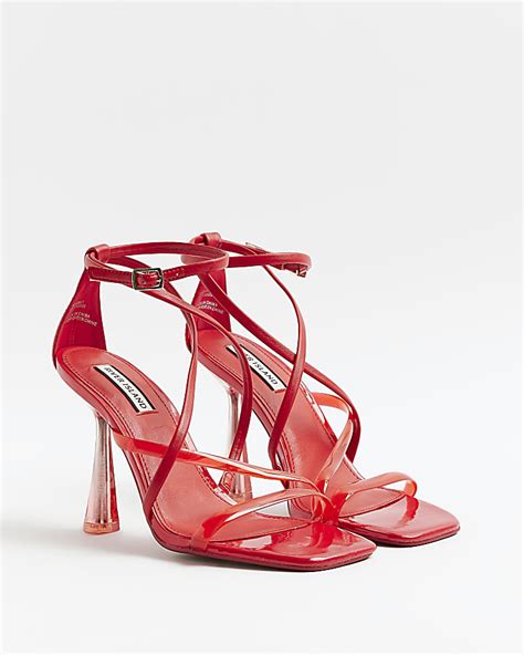 Red Strappy Heeled Sandal River Island