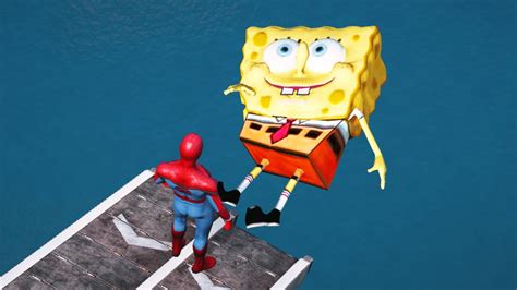 Gta 5 Epic Ragdolls Spiderman Vs Spongebob Ep1 Euphoria Physics