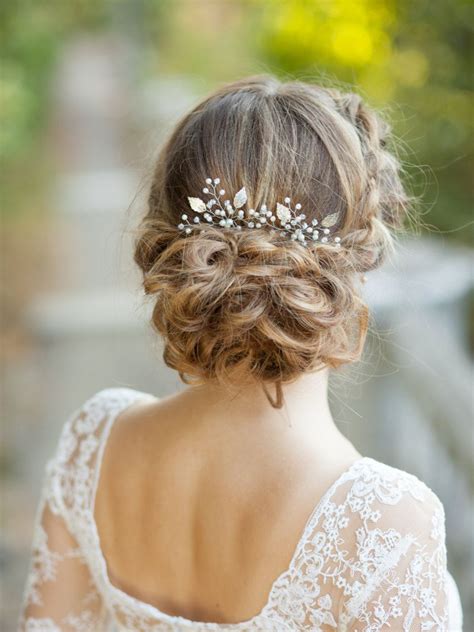 Bridal Hair Pins Wedding Hair Pins Silver Bridal Leaf Hair Pins Silver