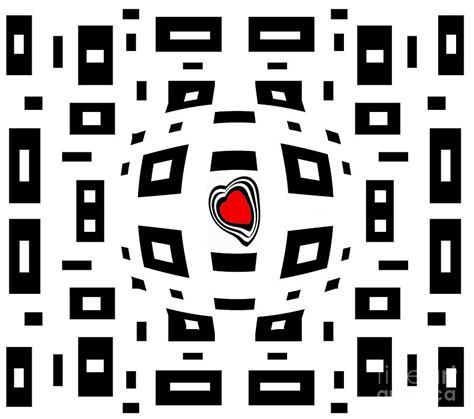 Geometric Abstract Black White Red Art No220 Digital Art By Drinka