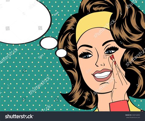 Pop Art Illustration Girl Speech Bubble Stock Vector Royalty Free 338742893 Shutterstock