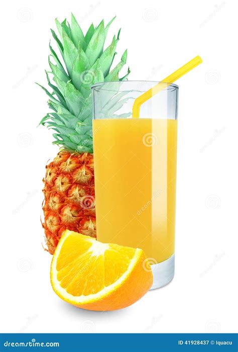 Fresh Orange Pineapple Juice Stock Image Image Of Beverage Isolated