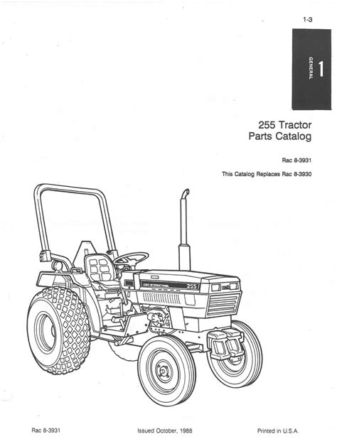 Case Ih Tractor 255 Parts Manual Original